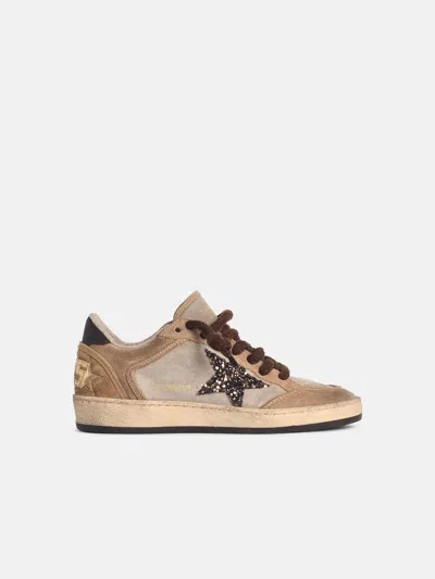 Golden Goose 'ball Star' Beige And Brown Suede Sneakers In Multi