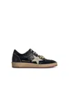 Golden Goose Ballstar Mixed Leather Low-top Sneakers In Black