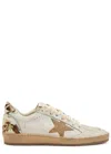 Golden Goose Ball Star Calf-hair And Leather Sneakers In Neutral