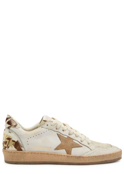 GOLDEN GOOSE GOLDEN GOOSE BALL STAR CALF-HAIR AND LEATHER SNEAKERS