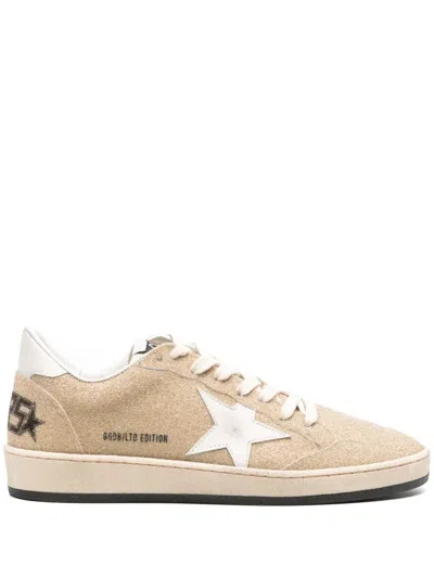 Golden Goose Ball-star Crystal-embellished Sneakers In Gold