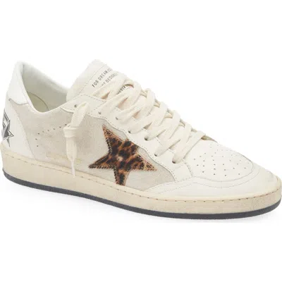 Golden Goose Ball Star Genuine Calf Hair Sneaker In Platinum/white/pony
