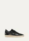 Golden Goose 20mm Ball Star Leather Blend Sneakers In Black
