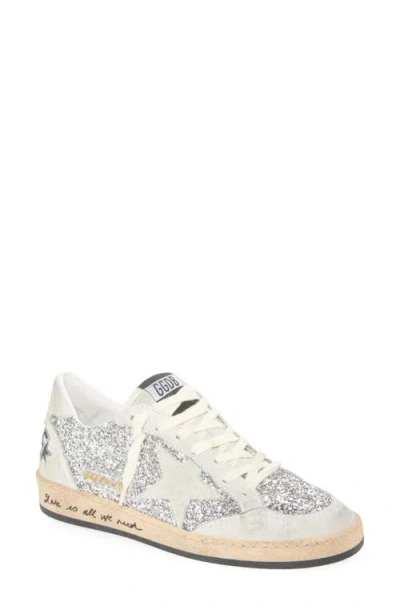 Golden Goose Ball-star Glitter Low-top Sneakers In Neutrals