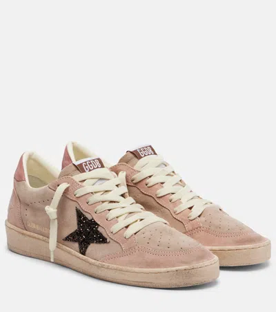 Golden Goose Vintage-inspired Low-top Sneakers With Glittering Star Detail In Pink