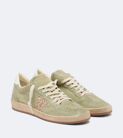 Golden Goose Ball Star Suede Upper Toe Tongue Sp In Green