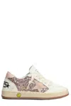 Golden Goose Ball Star Glitter Leather Sneakers In White