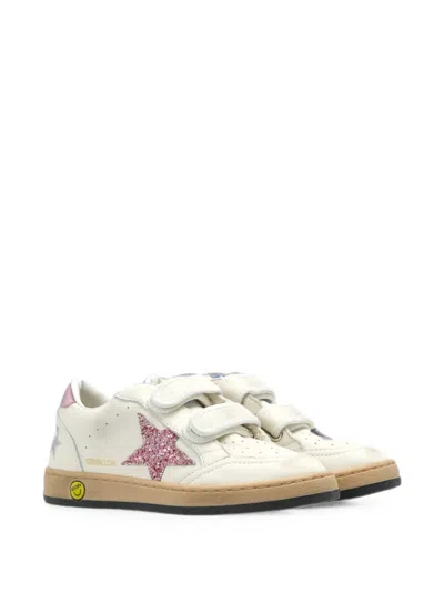 Golden Goose Babies' Ball Star Glitter-star Sneakers In White