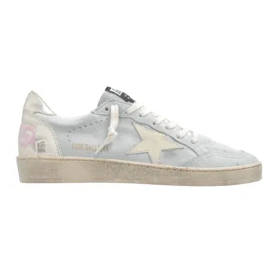 GOLDEN GOOSE BALL STAR GREY STAR AND METALLIC SILVER HEEL TAB WOMEN'S SNEAKERS