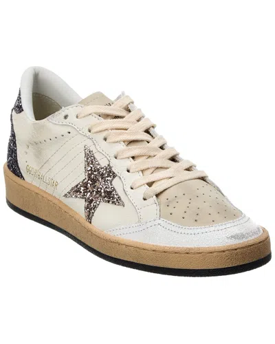 GOLDEN GOOSE GOLDEN GOOSE BALL STAR LEATHER & GLITTER SNEAKER