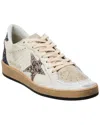 Golden Goose Leather Upper Suede Tongue Glitter Star Spur In White