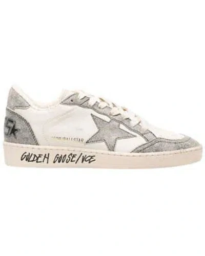 Pre-owned Golden Goose Ball Star Leather & Suede Sneaker Women's In Optic White/black