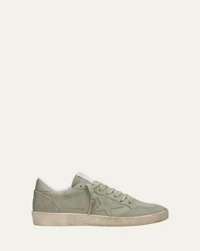 Golden Goose Ball Star Leather Glitter Low-top Sneakers In Green