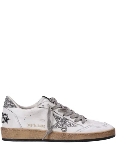 Golden Goose Ball Star Leather Sneaker For Women In Silver