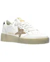 Golden Goose Ball Star 2 Sneakers With Gold Glitter Star And Black Glitter Heel Tab In White