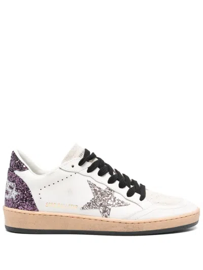 Golden Goose Ball Star Leather Sneakers In White