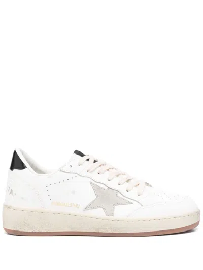 Golden Goose Ball Star Leather Sneakers In White