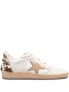 Golden Goose Ballstar Leather Upper And Toe Suede Star Horsy Cow Printed Heel And Spur Sneakers Multicolor In Neutral