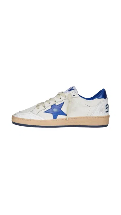 Pre-owned Golden Goose Ball-star Leather Sneakers For Women In White & Blue