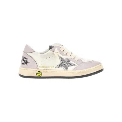 Golden Goose 'ball Star' Leather Sneakers Kids In Purple