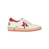 Golden Goose 'ball Star' Leather Sneakers Kids In Red