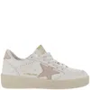 Golden Goose Distressed Leather Sneakers With Star Detail In Neutral