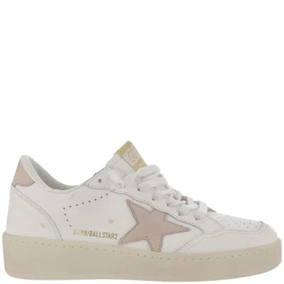 Golden Goose Ball Star Leather Sneakers In Neutral