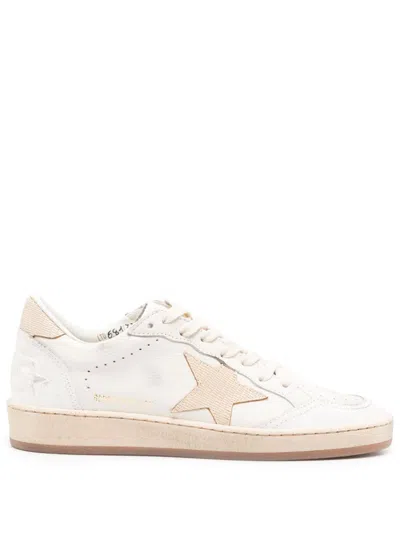 Golden Goose Ball Star Leather Sneakers In Neutrals