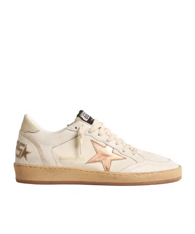 Golden Goose Ball Star Leather Sneakers In Nude