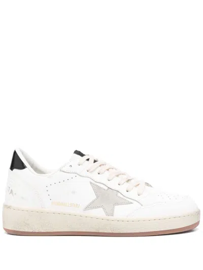 Golden Goose Ball Star Leather Sneakers In White