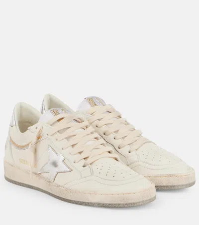 Golden Goose Ball Star Leather Sneakers In White