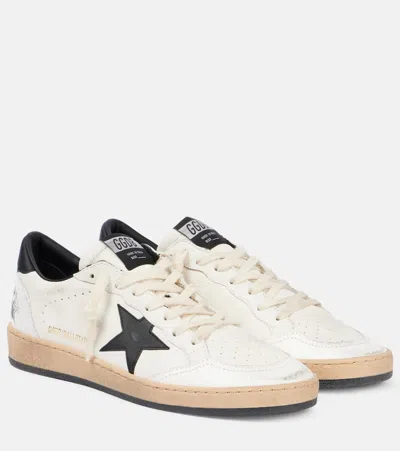 Golden Goose Ball Star Leather Sneakers In White