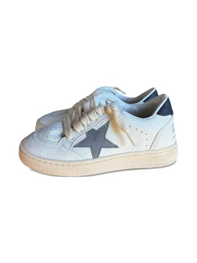 Golden Goose Kids' Ball Star Leather Sneakers In White