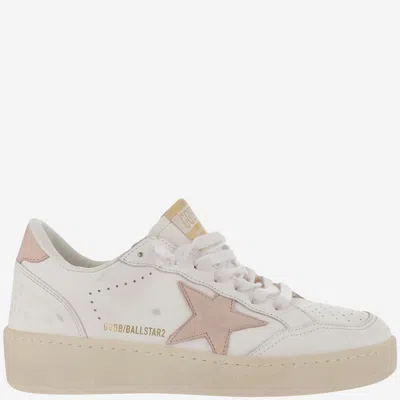Golden Goose Ball Star Leather Sneakers In White