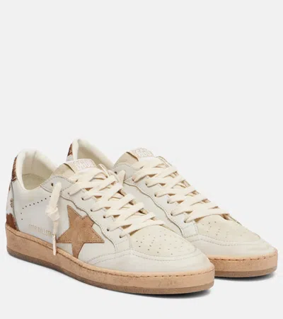 Golden Goose Ball Star Leather Sneakers In White