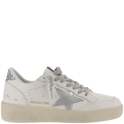 Golden Goose Ball Star Leather Sneakers In White