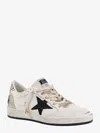 Golden Goose Ballstar Leather Upper And Toe Glitter Star And Heel Suede Spur Shoes In White