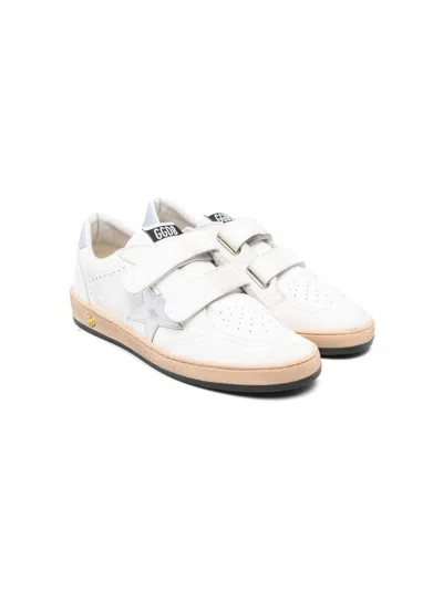 Golden Goose Kids' Ball Star Leather Sneakers In White