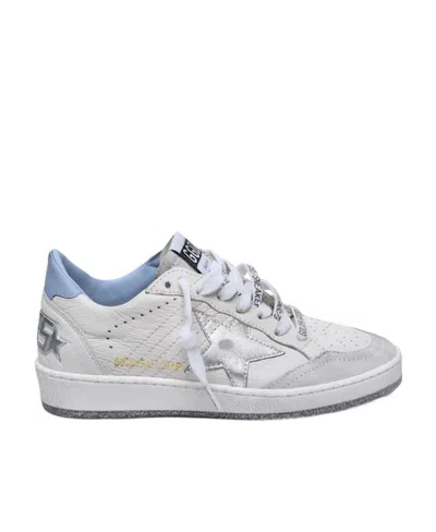 Golden Goose Ball Star Leather Sneakers In White