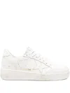 Golden Goose Ball Star Leather Sneakers In White