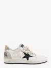 Golden Goose Deluxe Brand Women Ball Star Leather Sneakers With Glitter Detail In Neutral