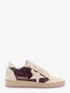 Golden Goose Deluxe Brand Women Ball Star Leather Sneakers With Glittered Insert In Purple
