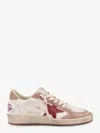 Golden Goose Ball Star Leather Sneakers With Used Effect