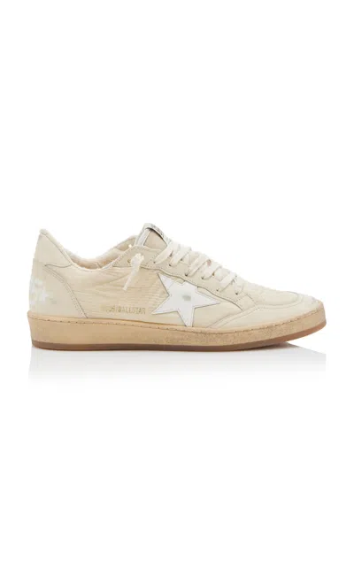 Golden Goose Ballstar Leather-trimmed Nylon Sneakers In Ivory