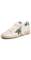 Golden Goose Ball Star Leather Upper Star And Heel With Signature Foxing Sneakers White/black/dark Green In White/black/dark Green