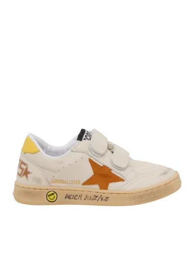Golden Goose Ball Star Leather Upper Toe Heel And Spur Suede Star Sign In White
