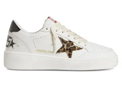 Pre-owned Golden Goose Ball Star Leopard Pony Star (women's) Sneakers In White/black In Multi
