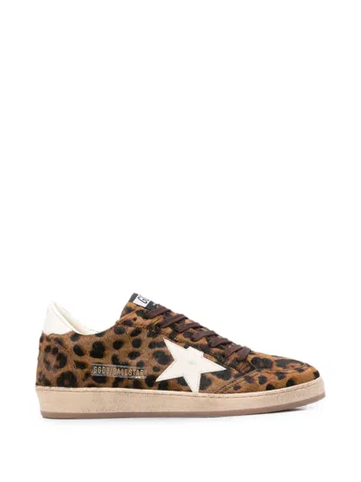 Golden Goose Ball Star Leopard-pattern Sneakers In Brown