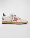 Golden Goose White Sneakers With Premium Leather And Unique Star Detail In Whitemineral Redgreen