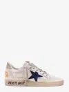 Golden Goose Ball Star Sneakers In Vintage Effect Leather With Blue Leather Star Shoes